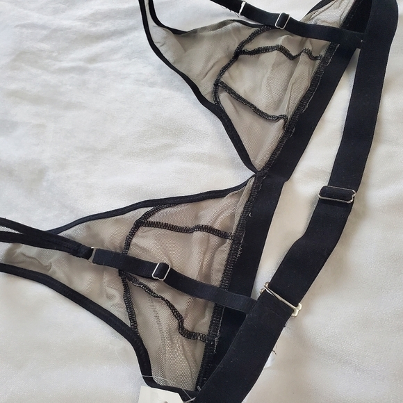 Mary Young Beckett Bra Mesh Bralette- Slate XS - Picture 7 of 7